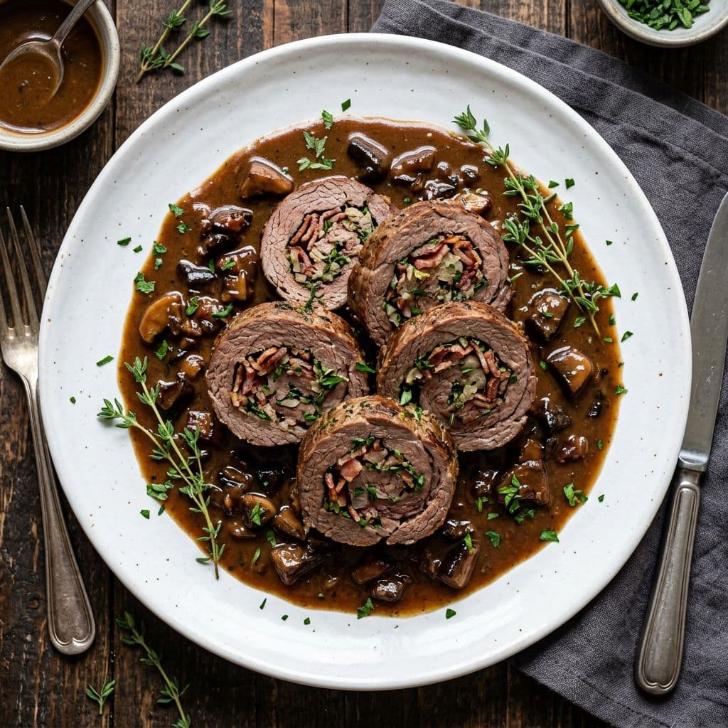 Rindsrouladen mit Steinpilzsauce