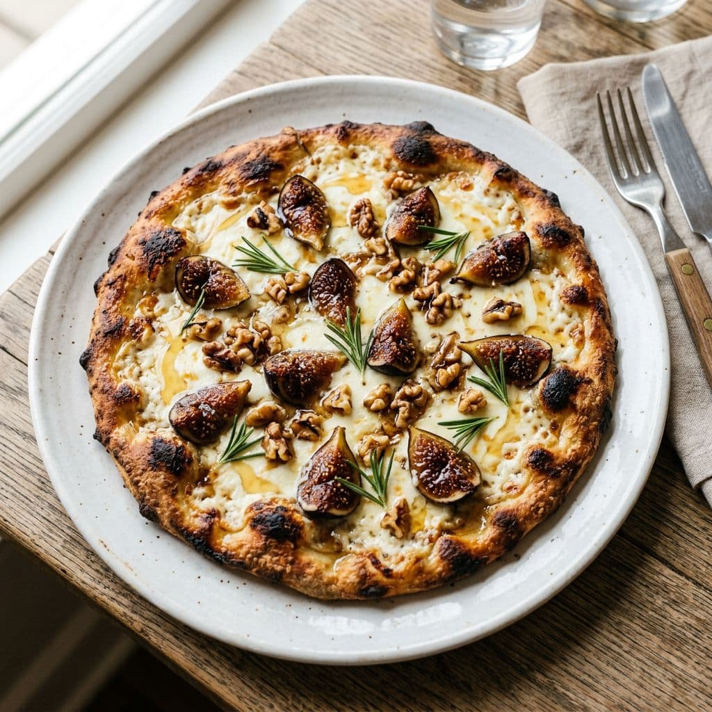 Flammkuchen mit Ziegenkäse und Feigen