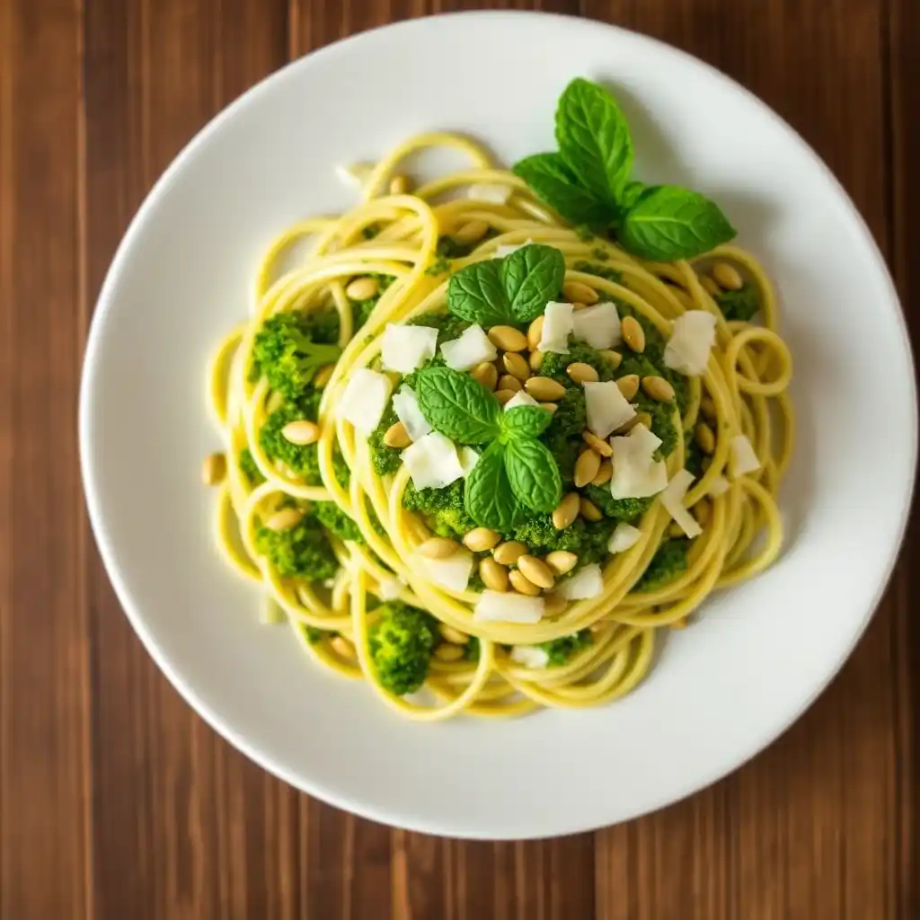 Spaghetti mit Brokkoli-Minz-Pesto