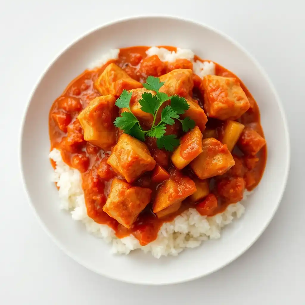 Feines Putengulasch mit Paprika und Reis