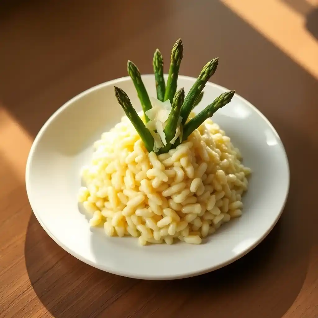 Risotto mit grünem Spargel und Parmesan