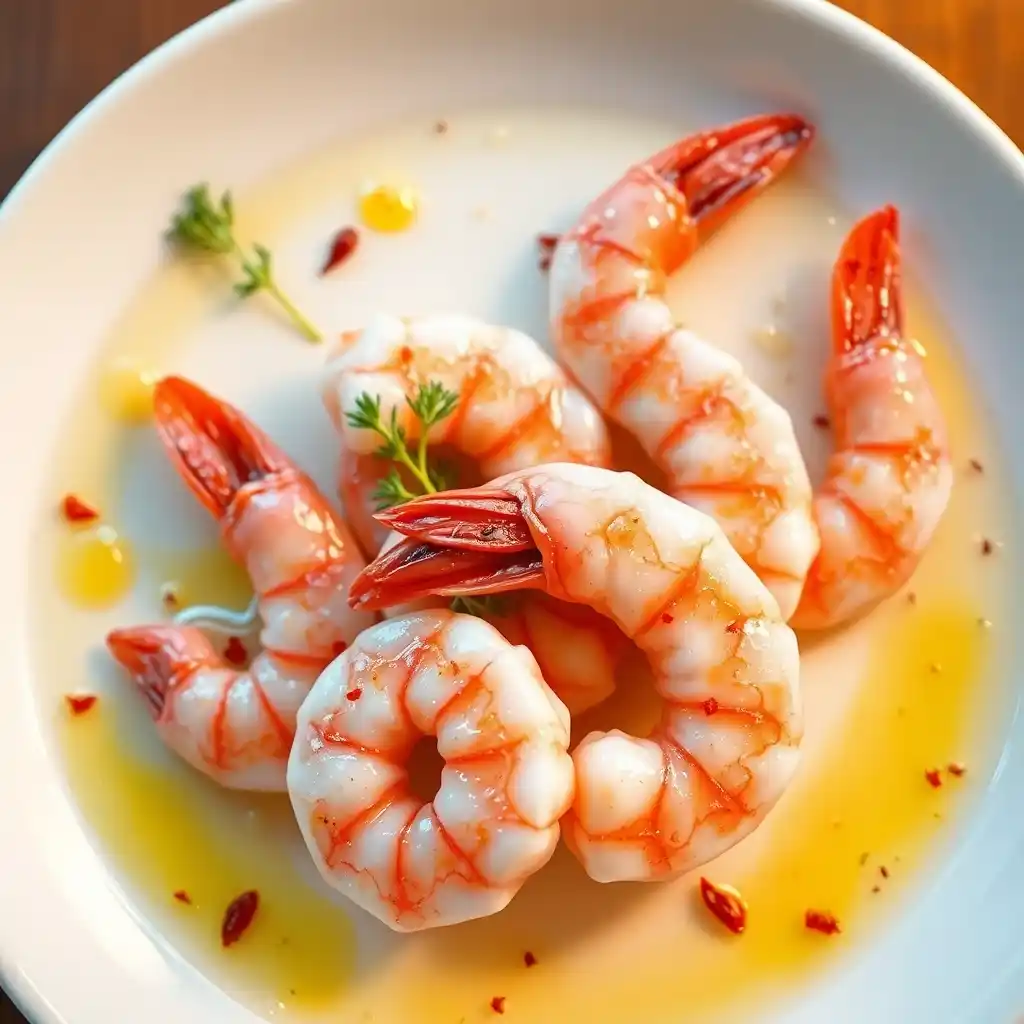 Gebratene Garnelen mit Knoblauch