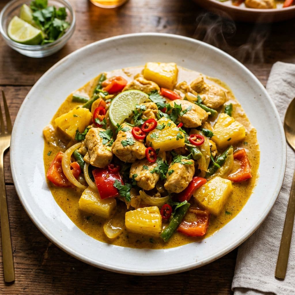 Ananas-Curry mit Hänchen